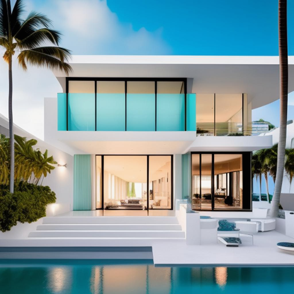 "Explore the fusion of modern architecture and beachside bliss in these Miami Beach home exteriors.