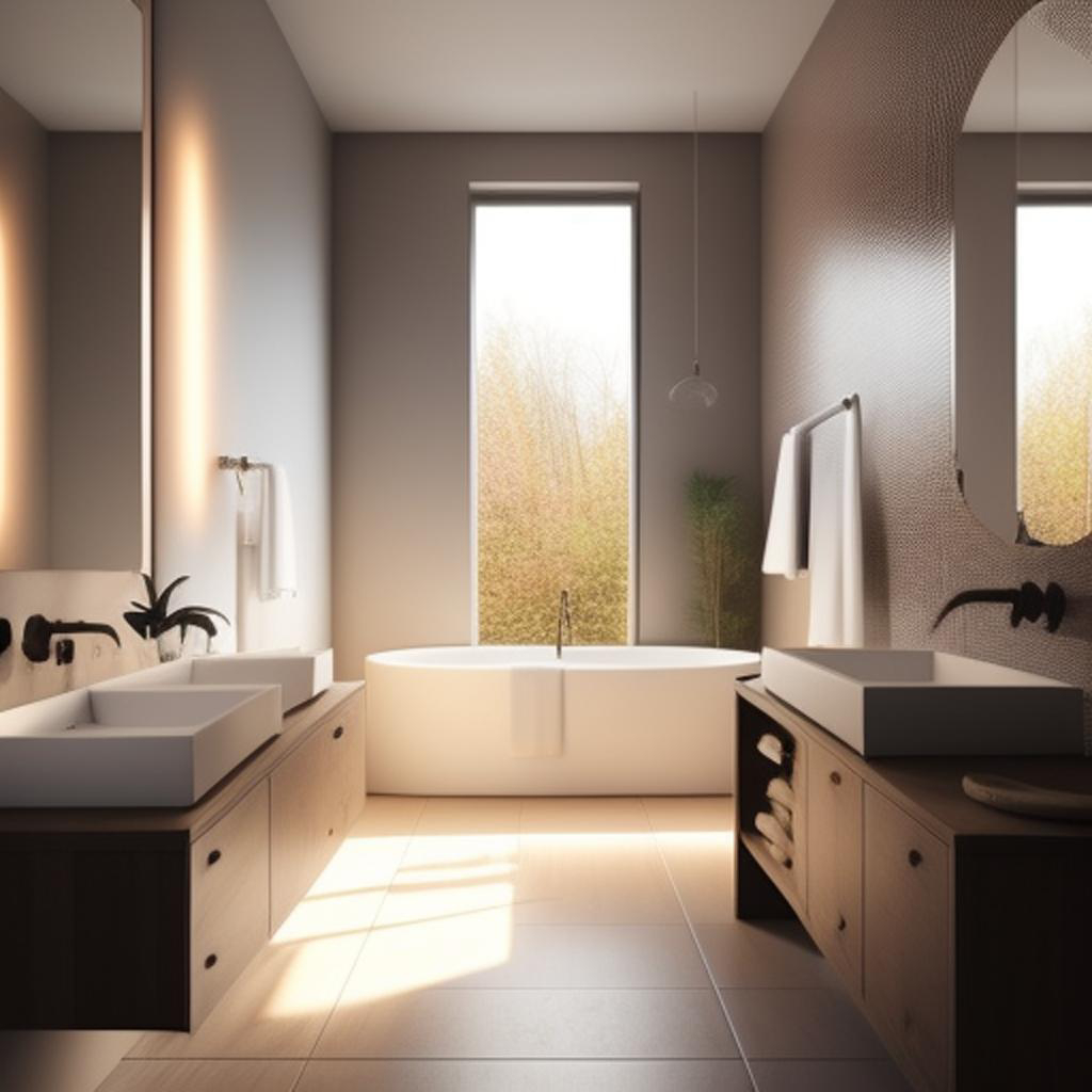 Sleek and futuristic bathroom design, inspired by artificial intelligence."