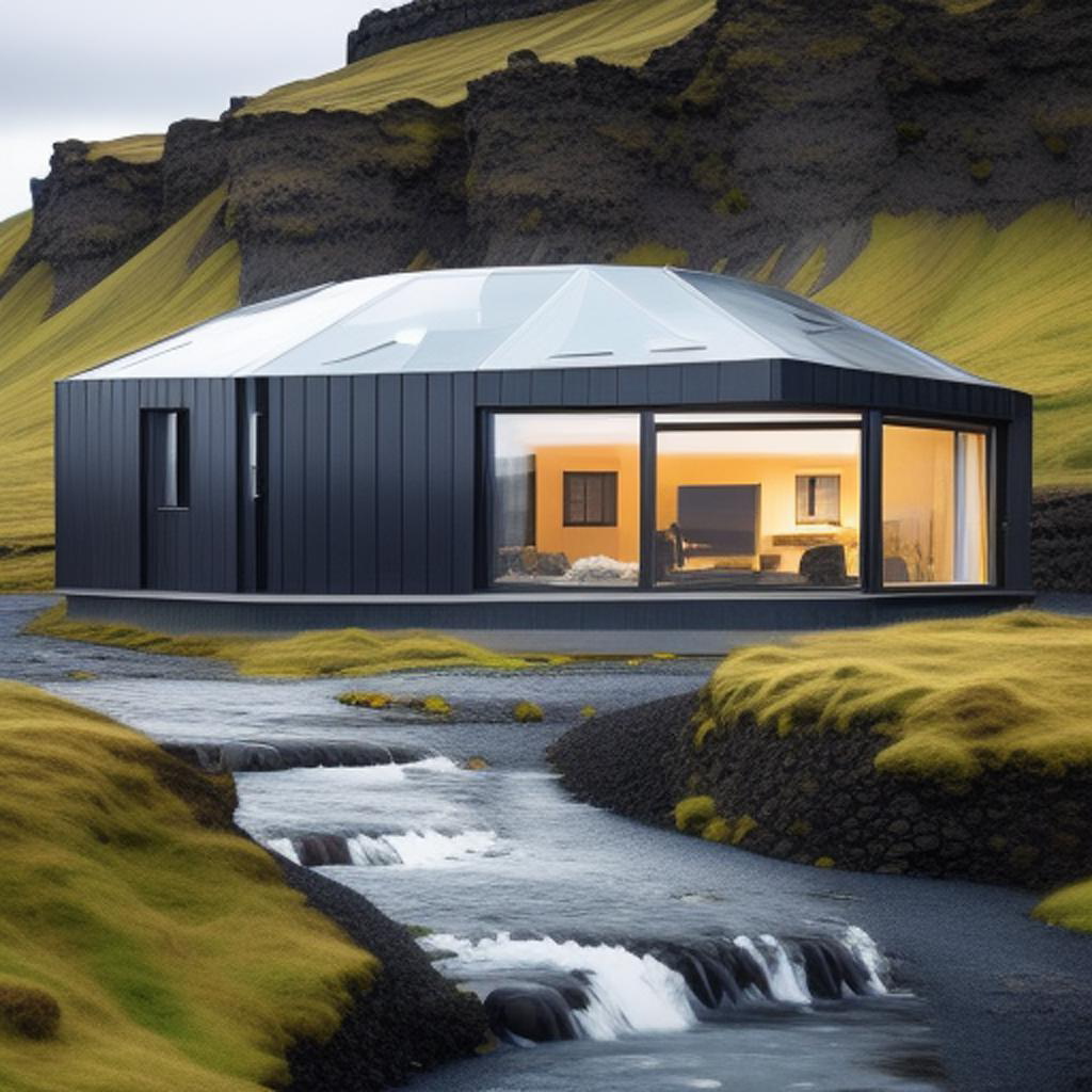 "Innovative architecture meeting Iceland's breathtaking coastal views."
