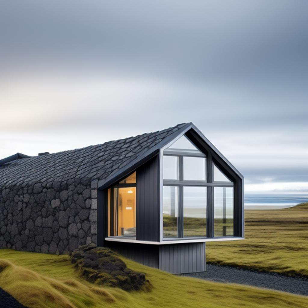 "A luxury home integrating seamlessly into Iceland's rugged terrain."
