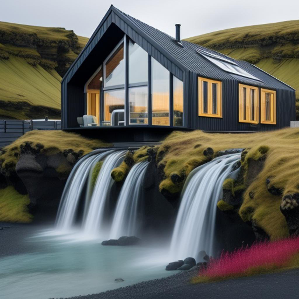 "A luxury home integrating seamlessly into Iceland's rugged terrain."