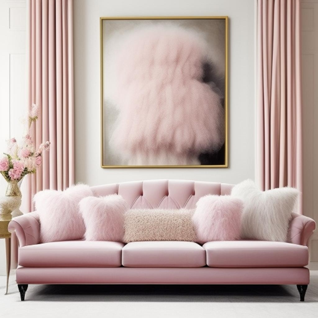 Discover the epitome of Fluffy Muffy Chic in this living room, where plush sofas and exquisite wall accents create an ambiance of refined elegance."