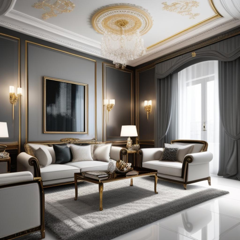 European flair meets perfection in this stunning living room interior – a visual delight."



