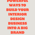 Interior designer working on branding strategies with design sketches, color swatches, and marketing plans, symbolizing the process of building a strong design brand.